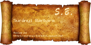 Surányi Barbara névjegykártya